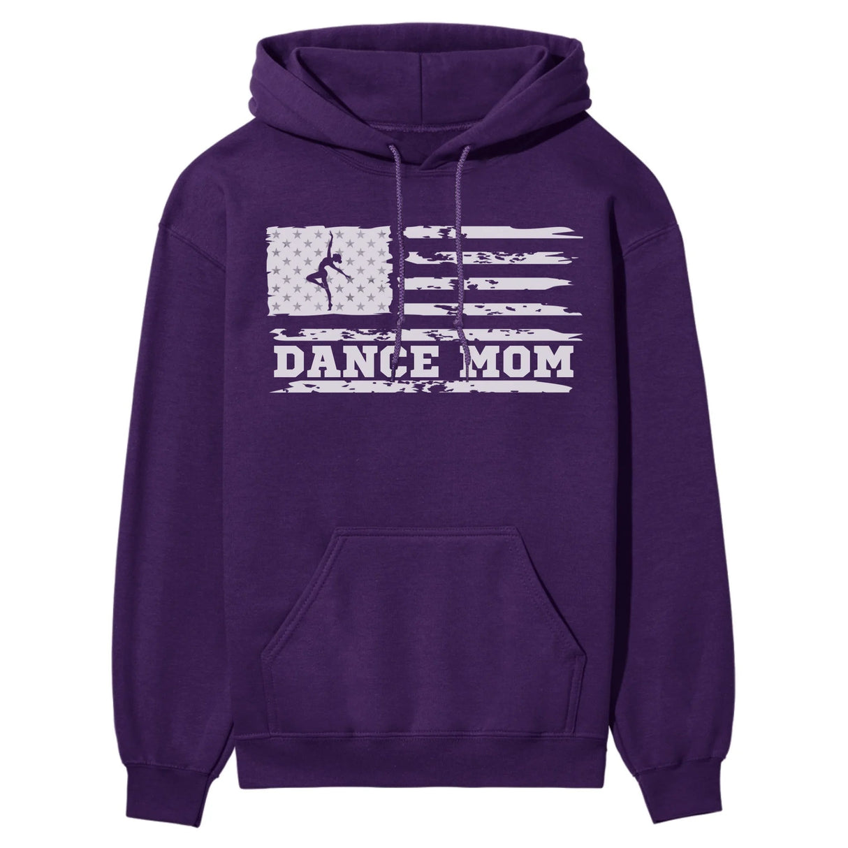 Dance Mom Horizontal Flag on a Hoodie with a White Graphic