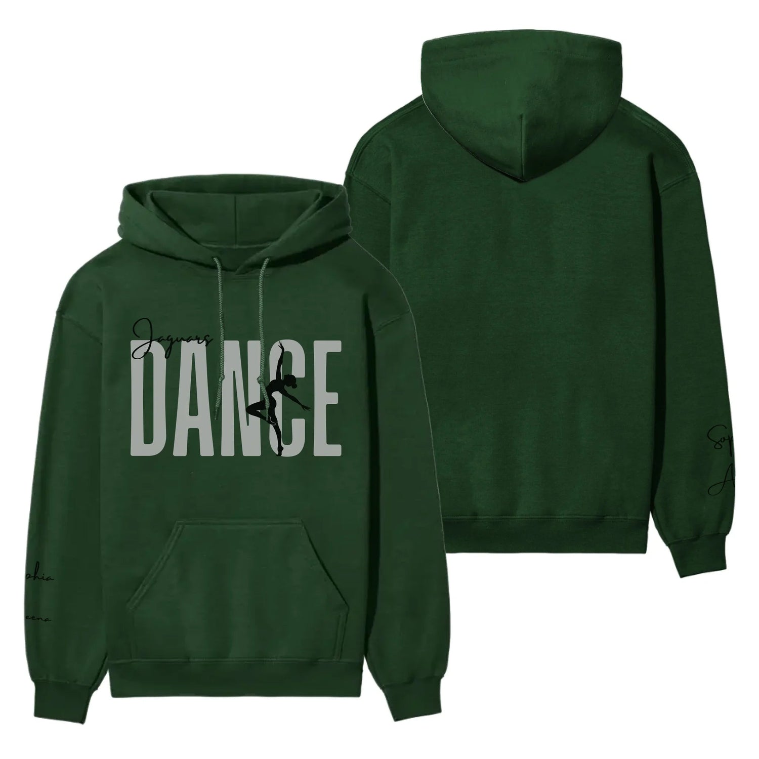Personalized Dance on a Hoodie With Modern Bold Designs and Dancer Name on Sleeve on a Hoodie
