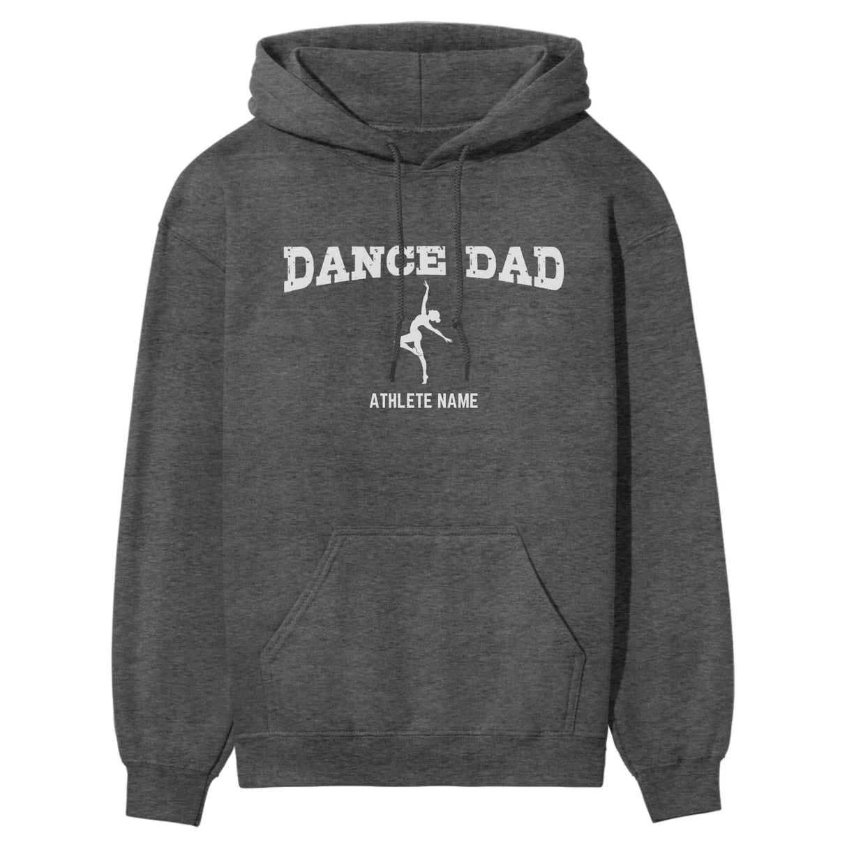 Dance Dad with Dancer Icon and Dancer Name on a Hoodie with a White Graphic