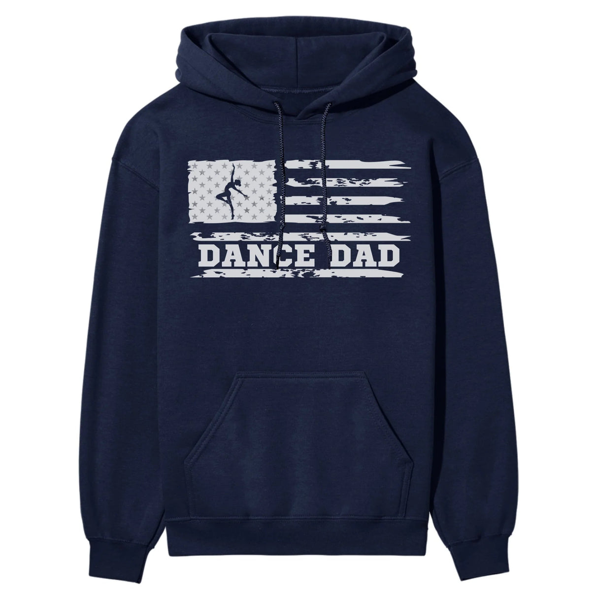 Dance Dad Horizontal Flag on a Hoodie with a White Graphic