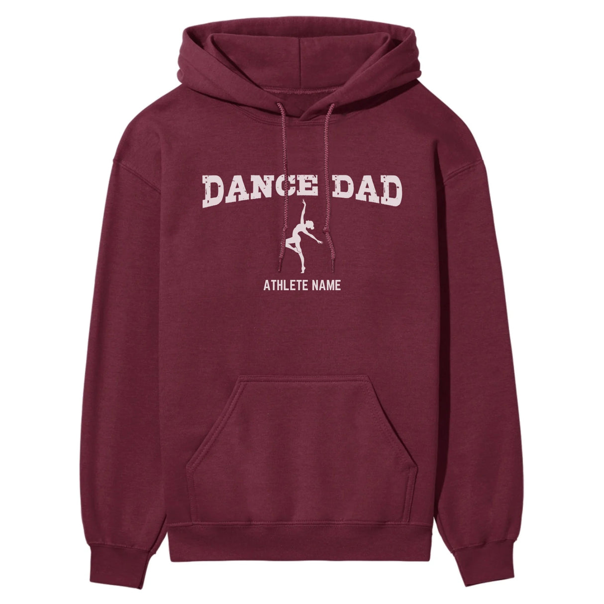 Dance Dad with Dancer Icon and Dancer Name on a Hoodie with a White Graphic