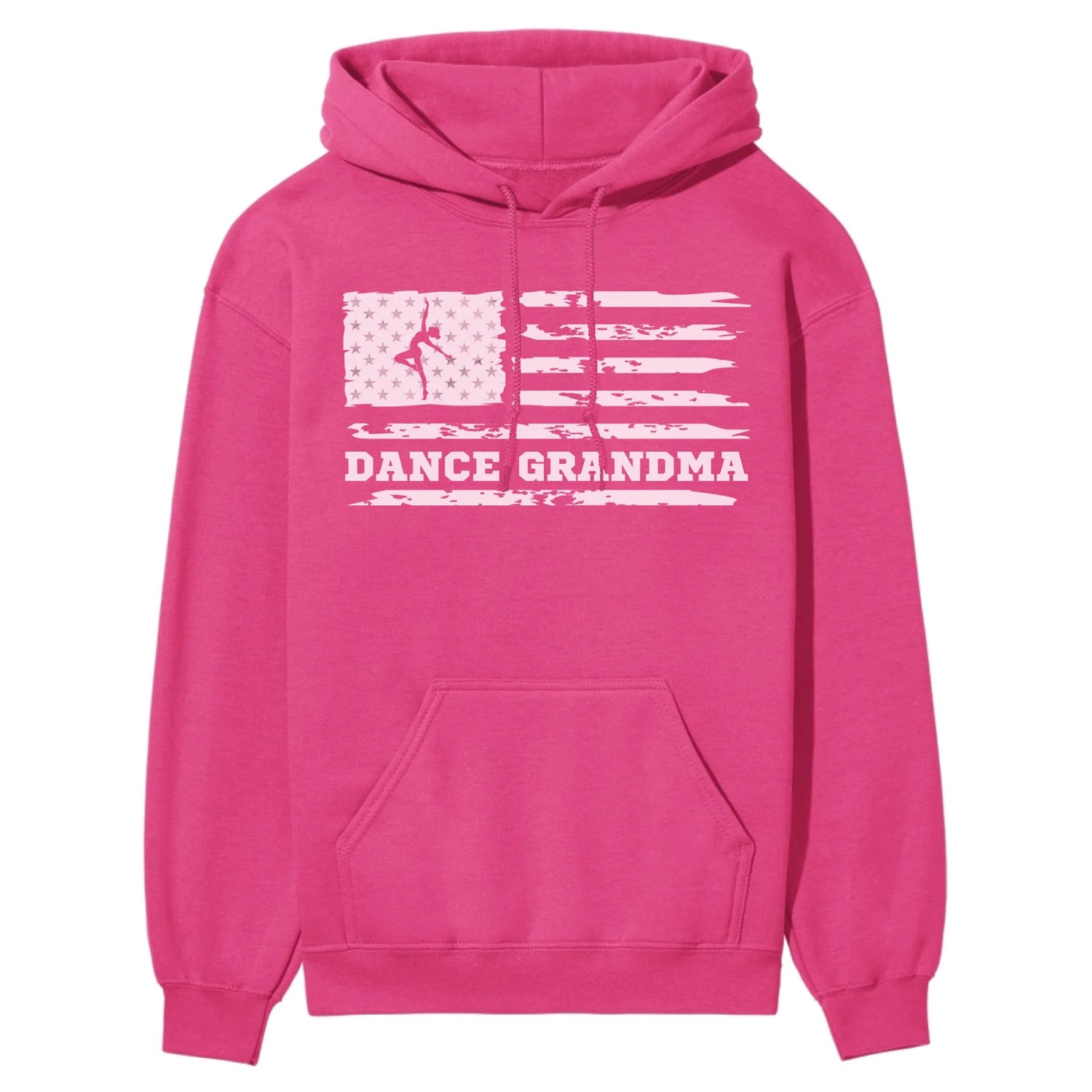 Dance Grandma Horizontal Flag on a Hoodie with a White Graphic