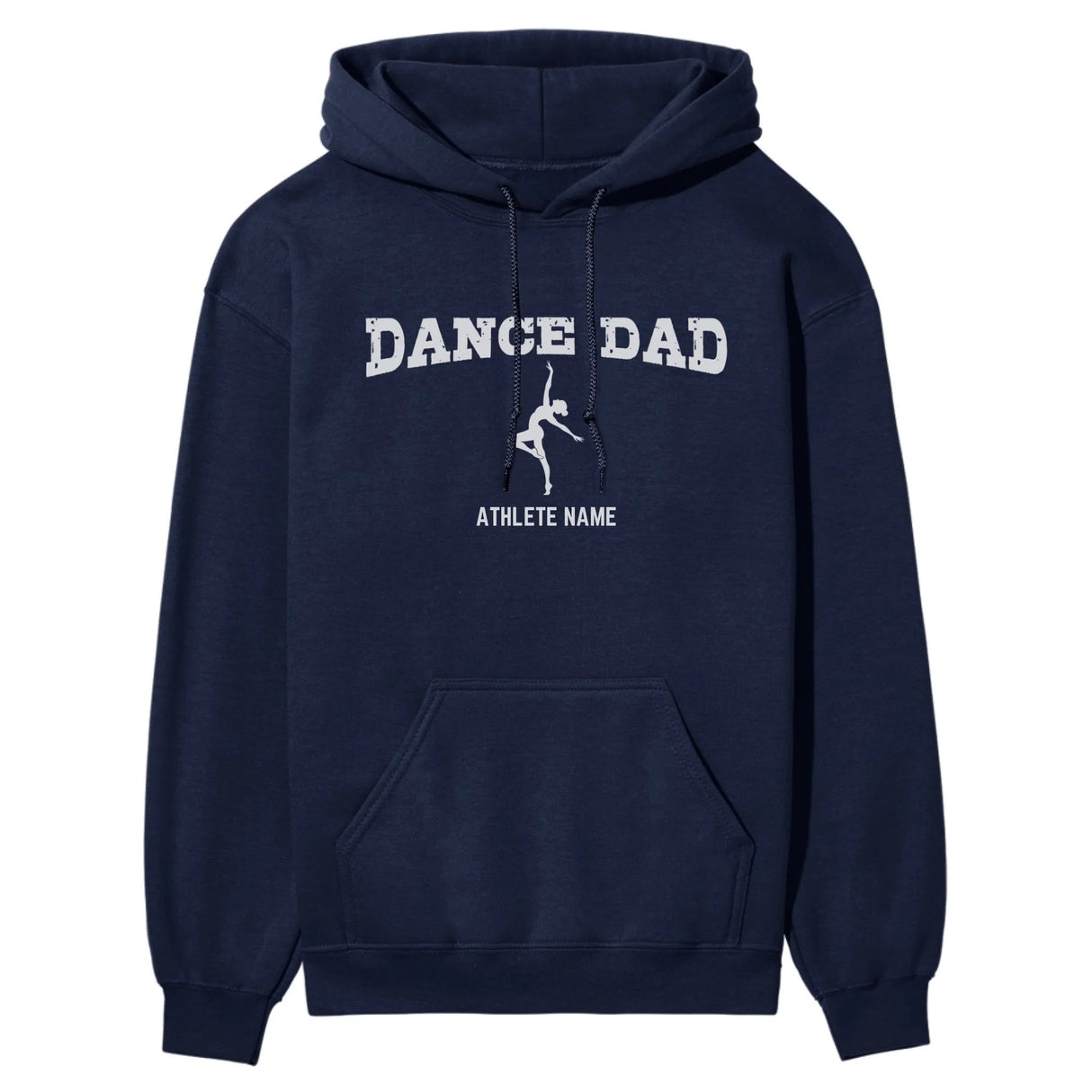 Dance Dad with Dancer Icon and Dancer Name on a Hoodie with a White Graphic
