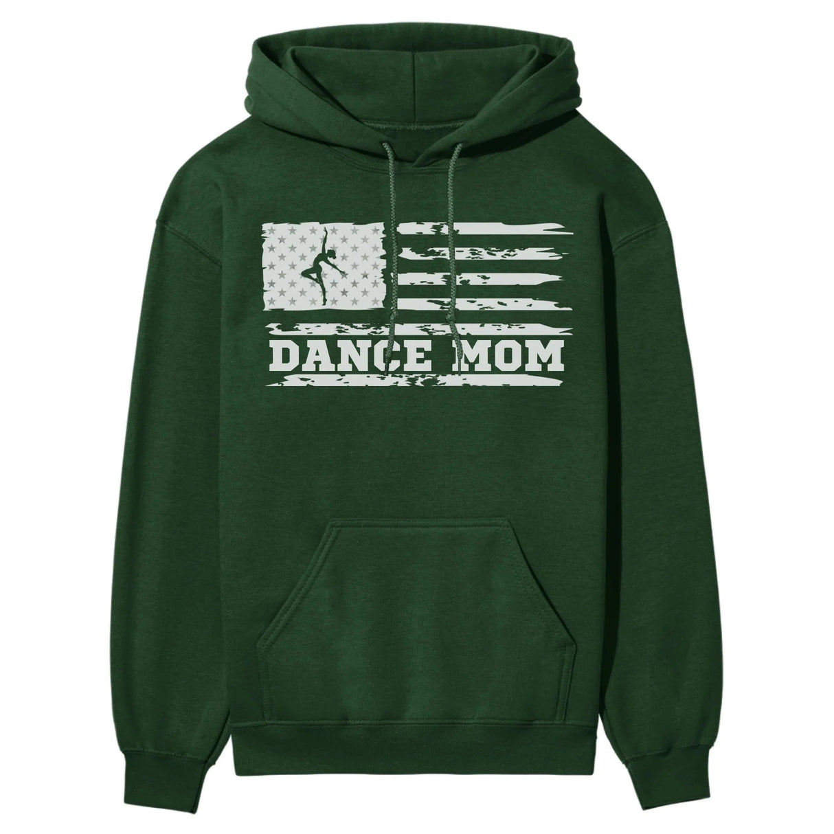 Dance Mom Horizontal Flag on a Hoodie with a White Graphic