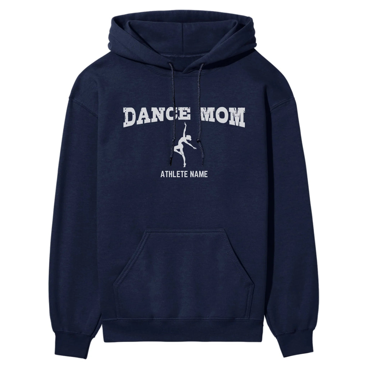 Dance Mom with Dancer Icon and Dancer Name on a Hoodie with a White Graphic