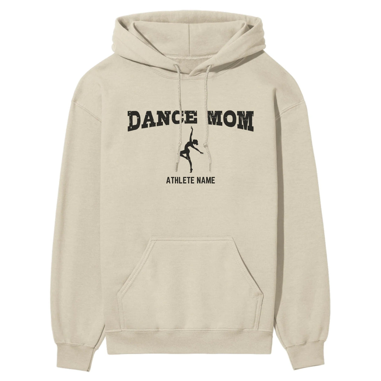 Dance Mom with Dancer Icon and Dancer Name on a Hoodie with a Black Graphic