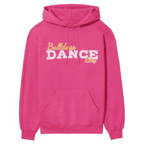 Custom Dance Mascot and Dancer Name on a Hoodie with a White Graphic