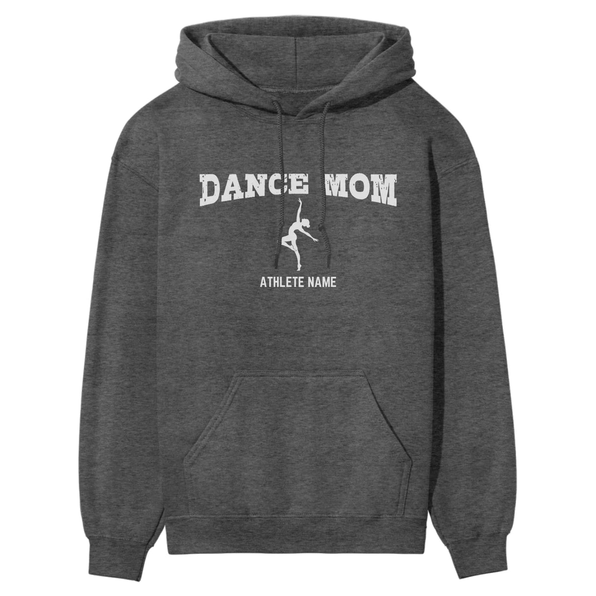 Dance Mom with Dancer Icon and Dancer Name on a Hoodie with a White Graphic