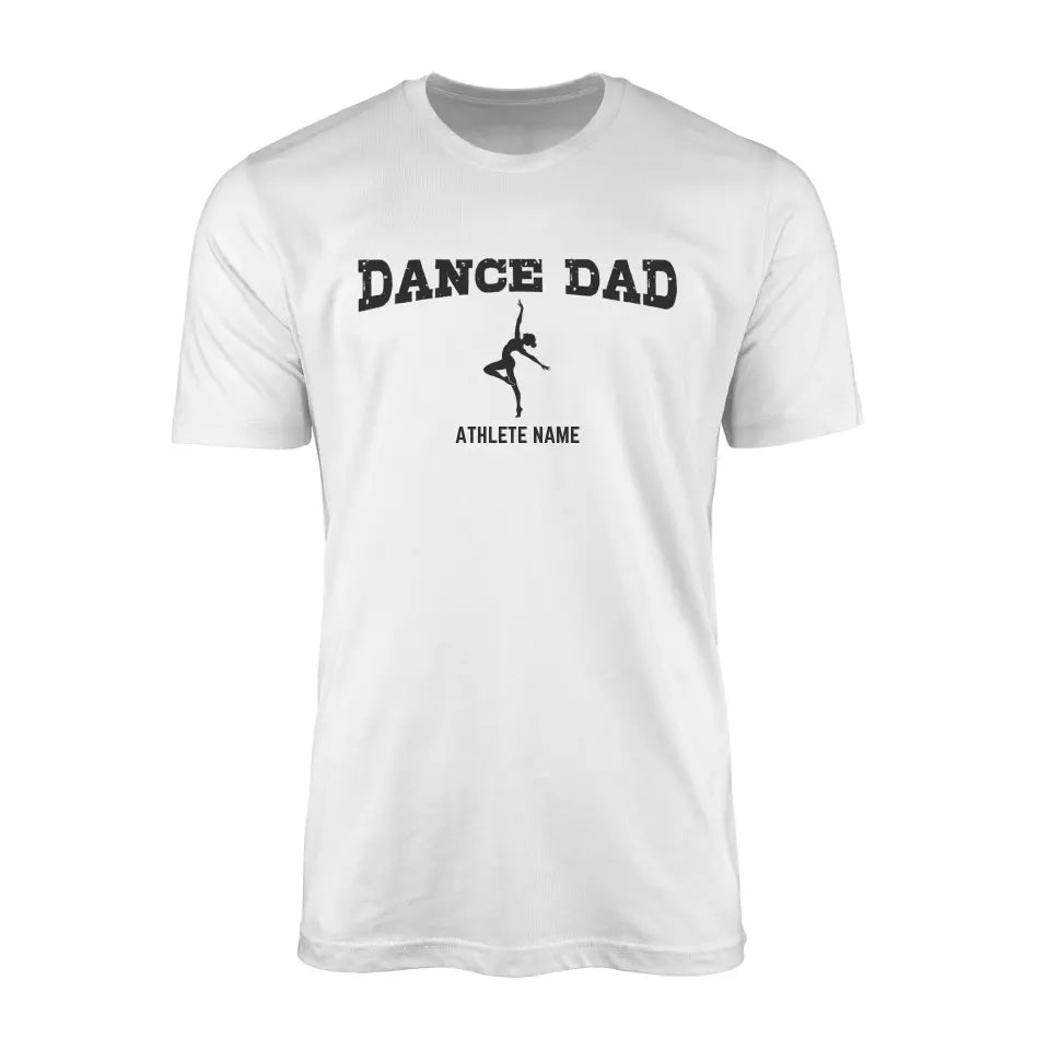 Dance Dad with Dancer Icon and Dancer Name on a Men's T-Shirt with a Black Graphic