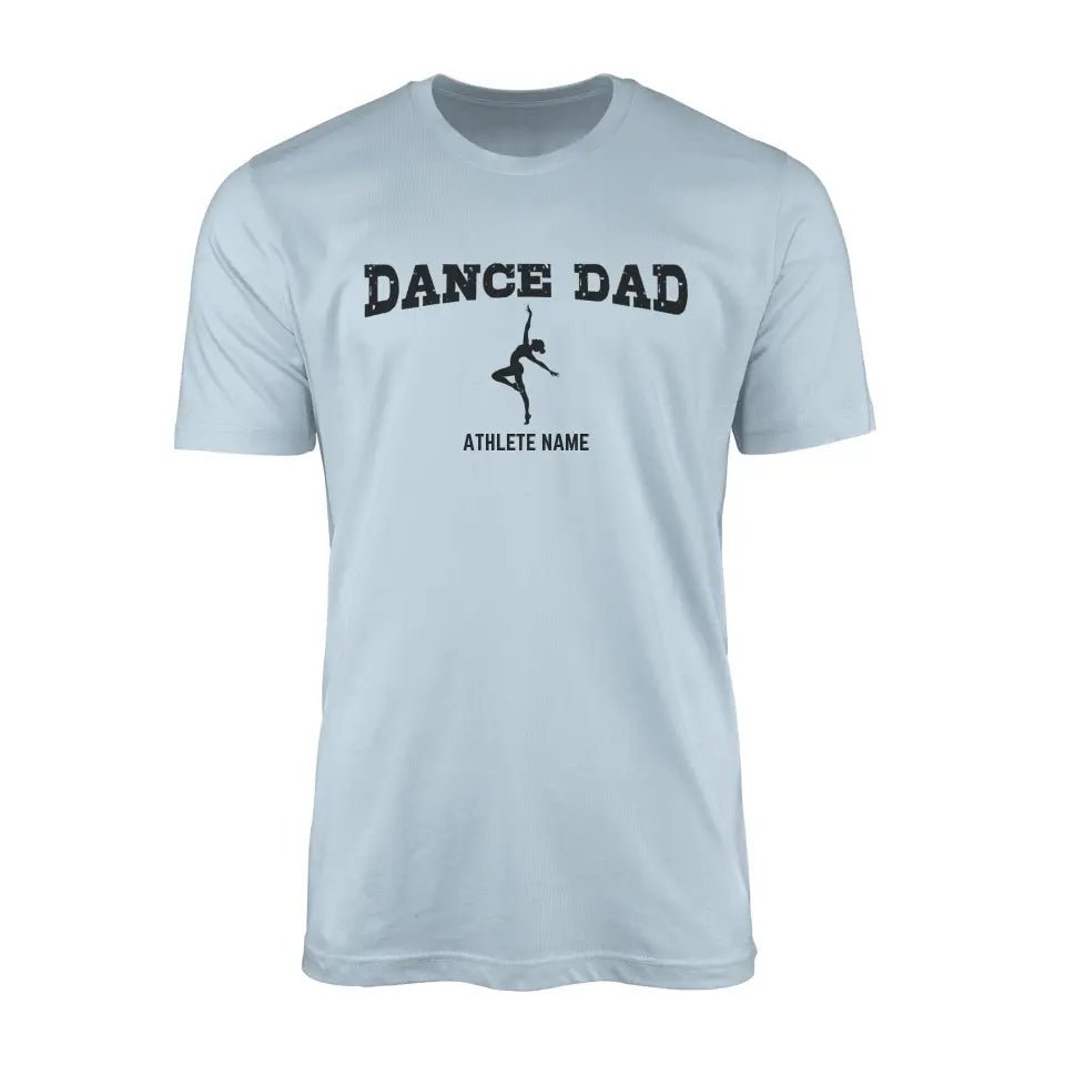Dance Dad with Dancer Icon and Dancer Name on a Men's T-Shirt with a Black Graphic
