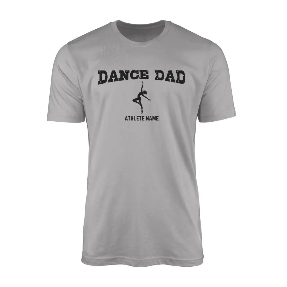 Dance Dad with Dancer Icon and Dancer Name on a Men's T-Shirt with a Black Graphic