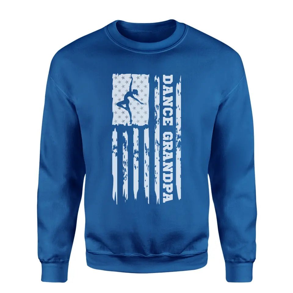 Dance Grandpa Vertical Flag on a Sweatshirt with a White Graphic
