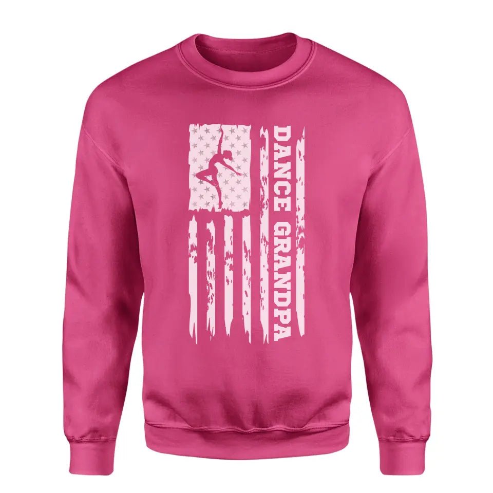 Dance Grandpa Vertical Flag on a Sweatshirt with a White Graphic