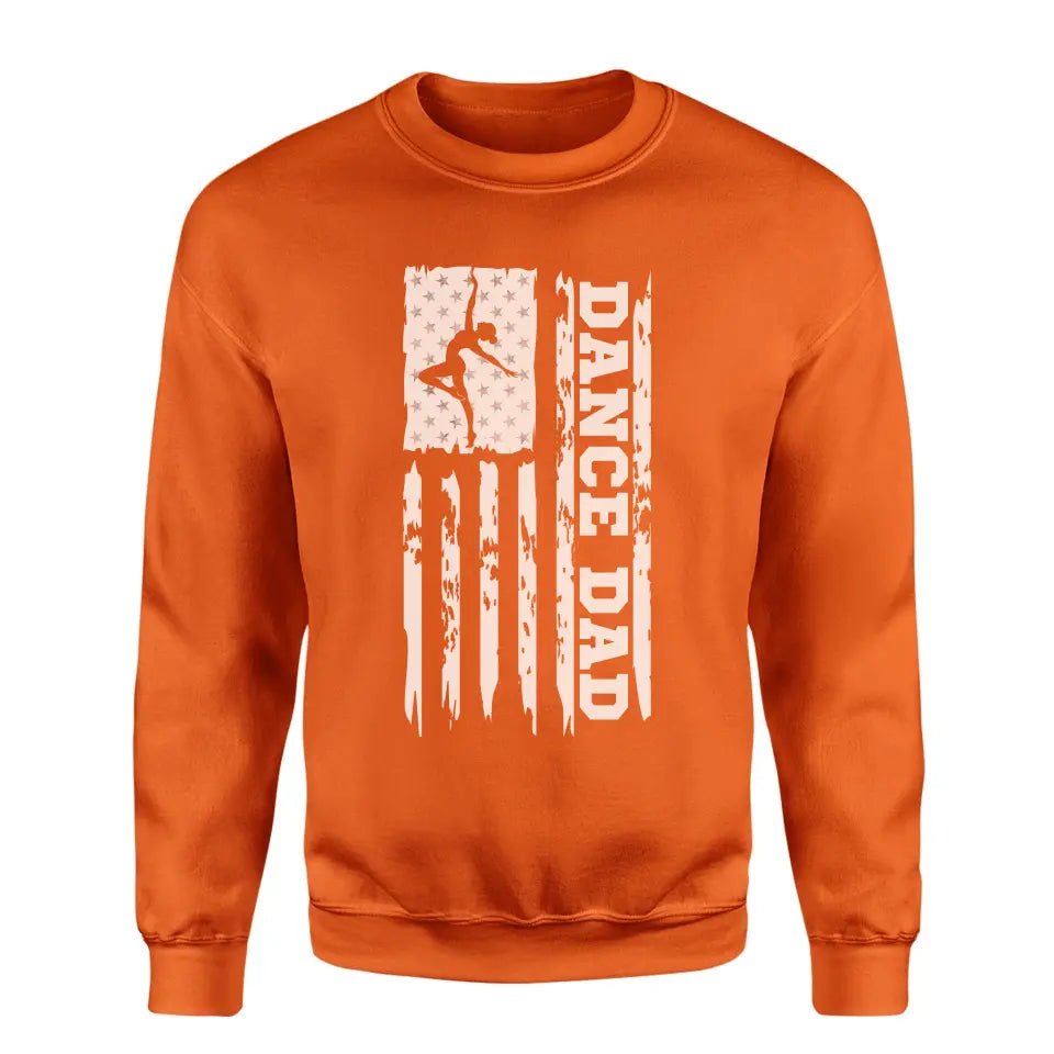 Dance Dad Vertical Flag on a Sweatshirt with a White Graphic