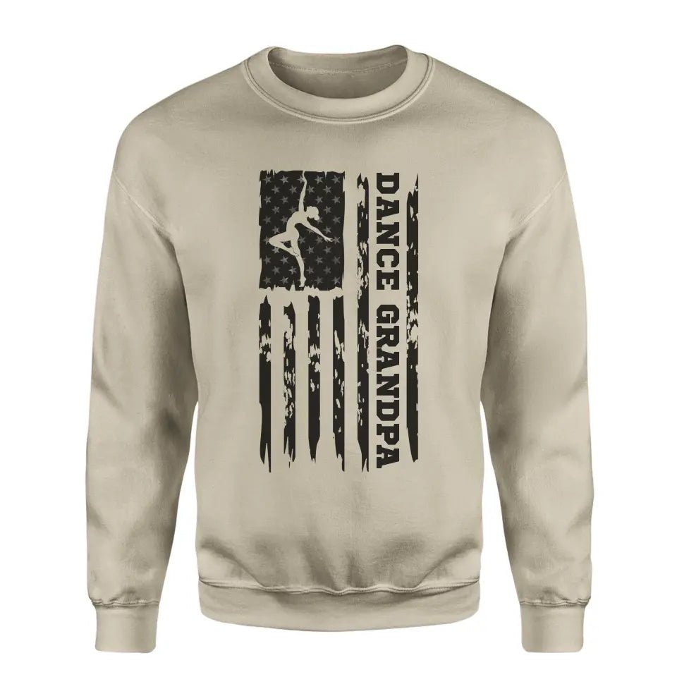Dance Grandpa Vertical Flag on a Sweatshirt with a Black Graphic