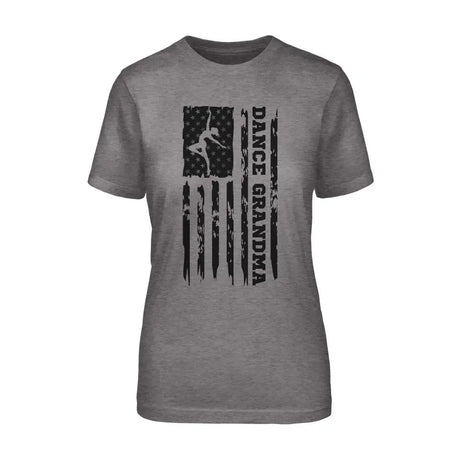 Dance Grandma Vertical Flag on a Unisex T-Shirt with a Black Graphic