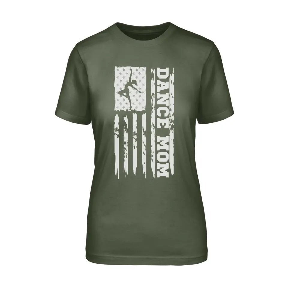 Dance Mom Vertical Flag on a Unisex T-Shirt with a White Graphic