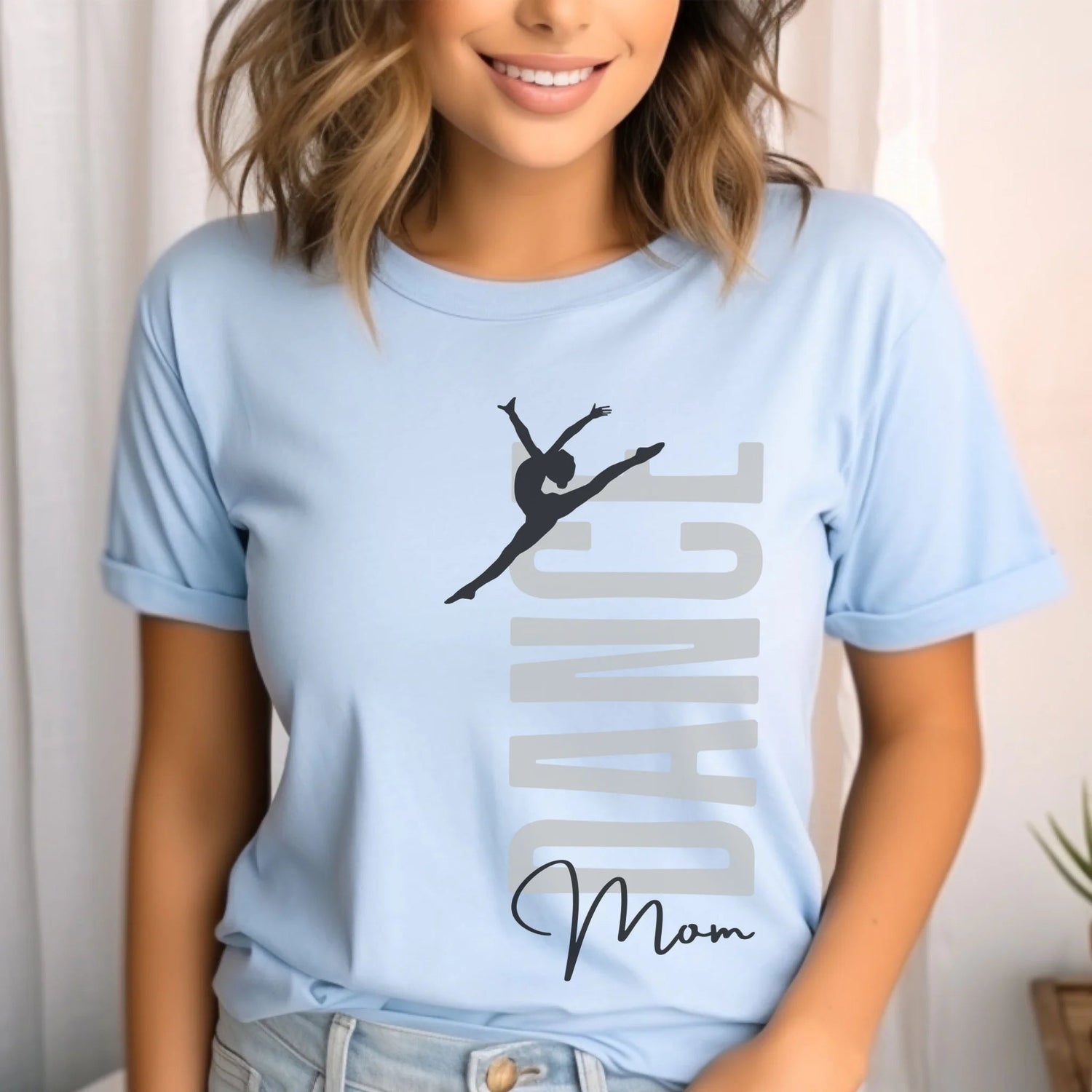 Personalized Dance Mom Shirt With Mascot, Icon, and Dancer Name on a Unisex T-Shirt