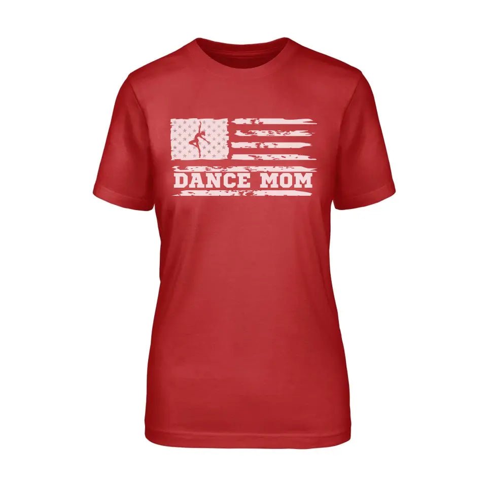 Dance Mom Horizontal Flag on a Unisex T-Shirt with a White Graphic