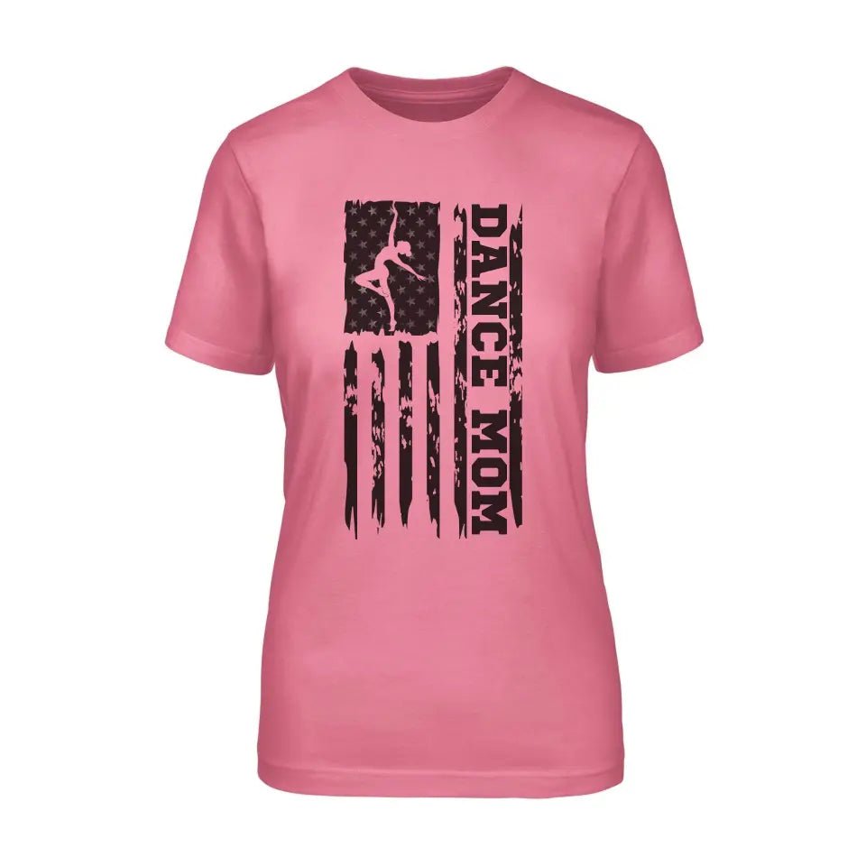 Dance Mom Vertical Flag on a Unisex T-Shirt with a Black Graphic