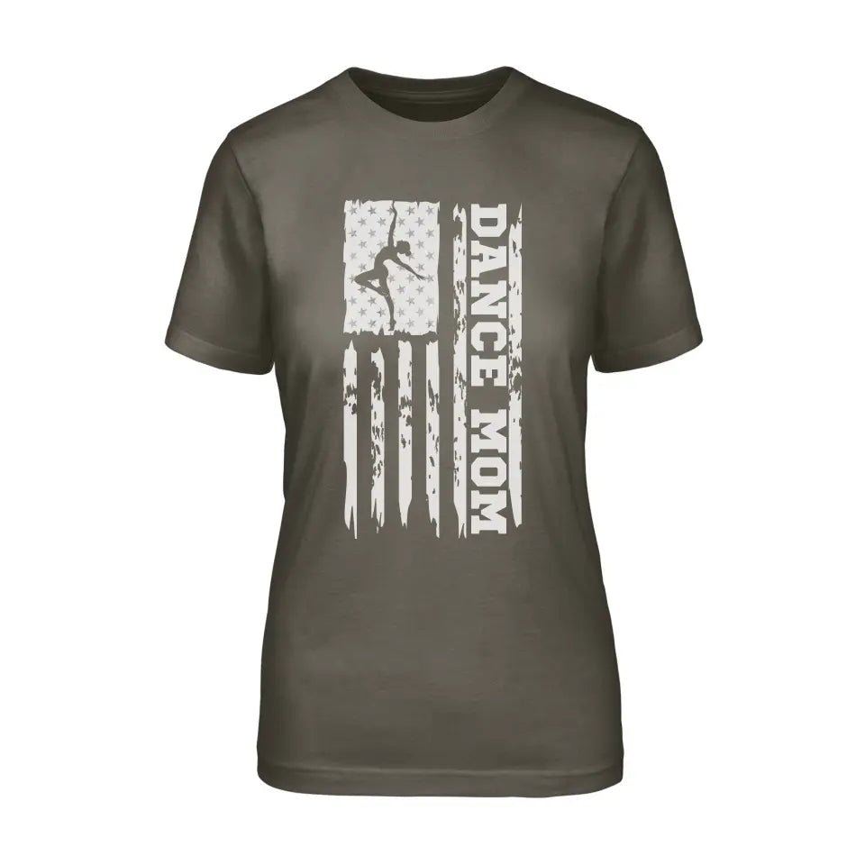 Dance Mom Vertical Flag on a Unisex T-Shirt with a White Graphic