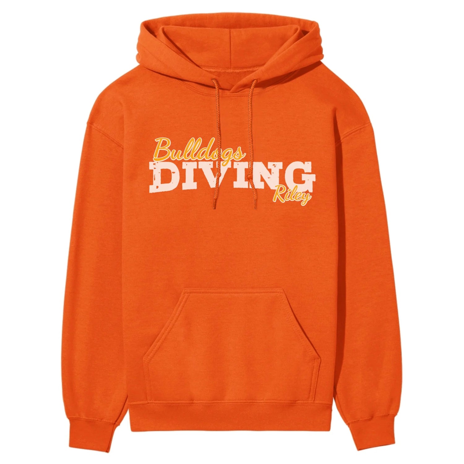 Custom Diving Mascot and Diver Name on a Hoodie with a White Graphic