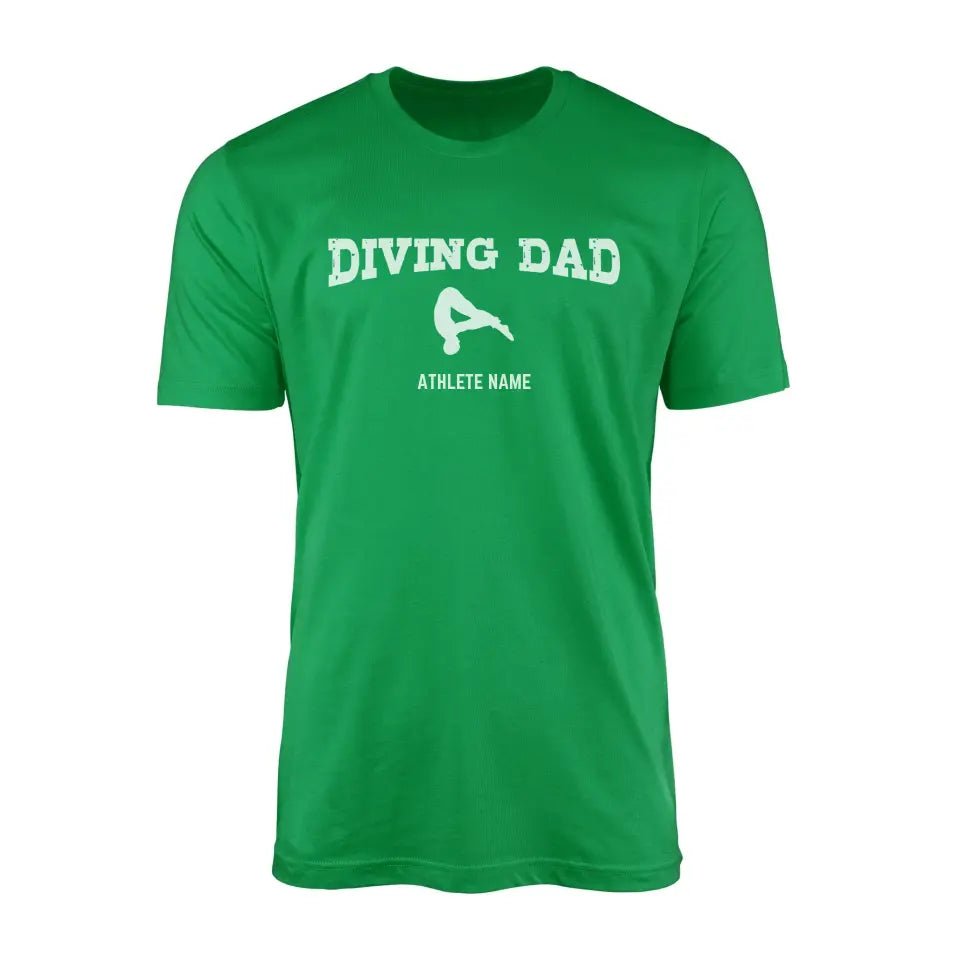 Diving Dad with Diver Icon and Diver Name on a Men's T-Shirt with a White Graphic