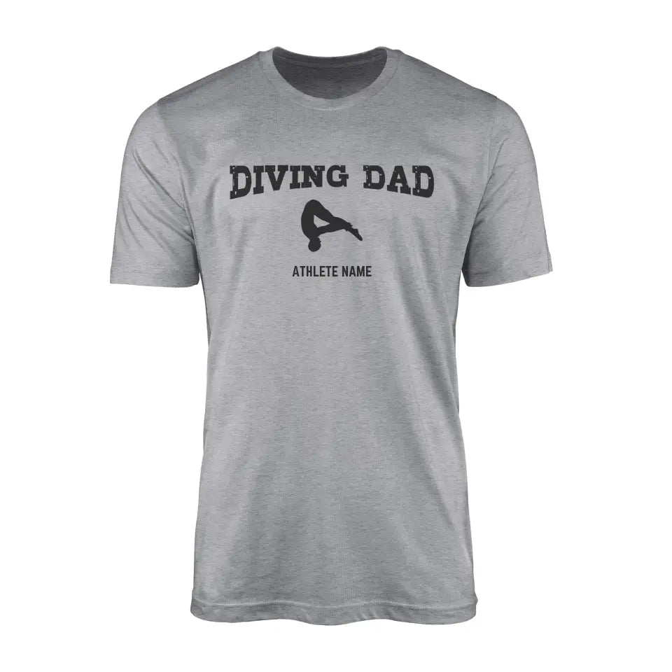 Diving Dad with Diver Icon and Diver Name on a Men's T-Shirt with a Black Graphic