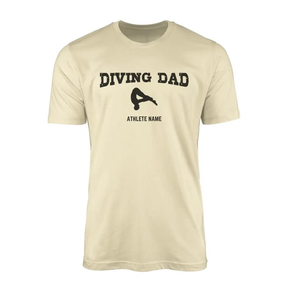 Diving Dad with Diver Icon and Diver Name on a Men's T-Shirt with a Black Graphic
