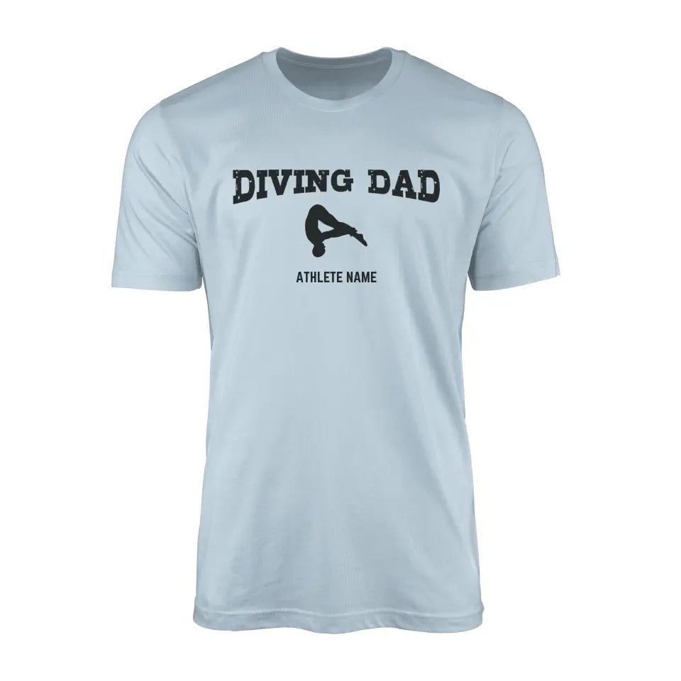 Diving Dad with Diver Icon and Diver Name on a Men's T-Shirt with a Black Graphic