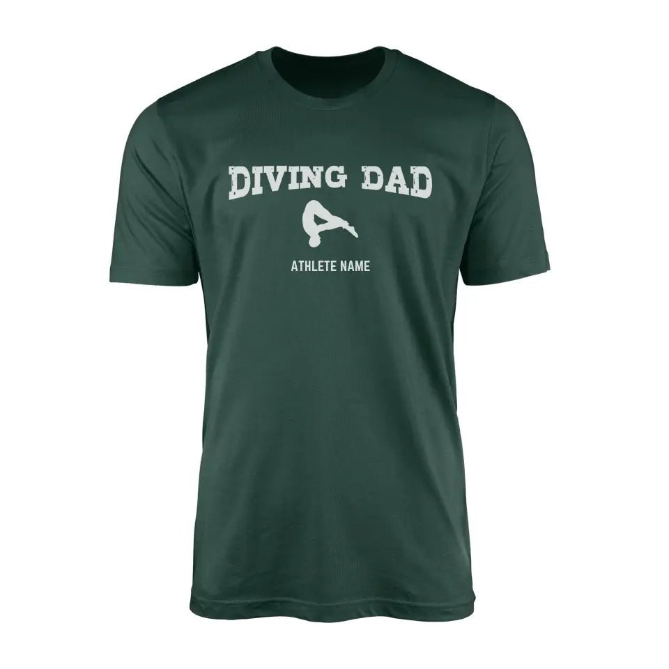Diving Dad with Diver Icon and Diver Name on a Men's T-Shirt with a White Graphic