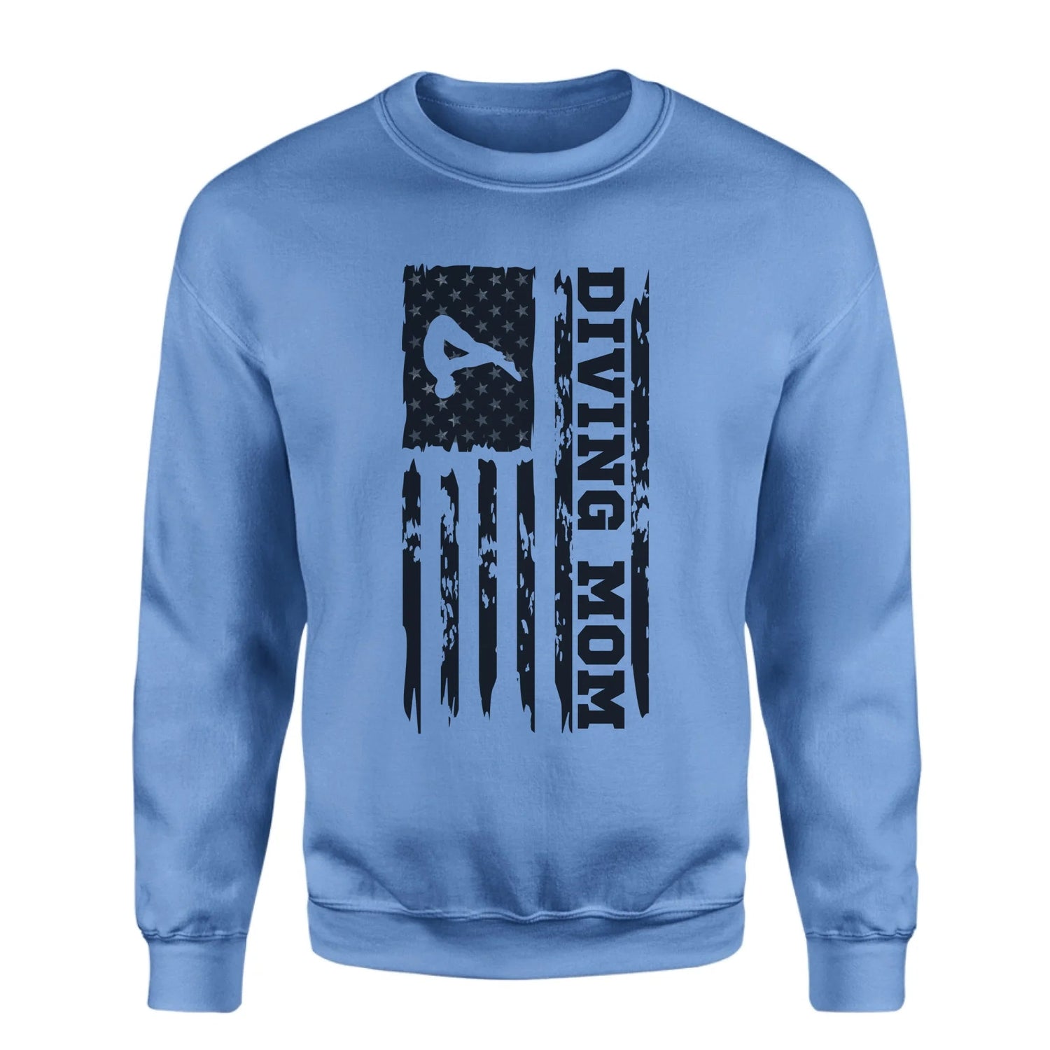 Diving Mom Vertical Flag on a Sweatshirt with a Black Graphic