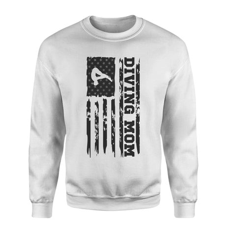 Diving Mom Vertical Flag on a Sweatshirt with a Black Graphic