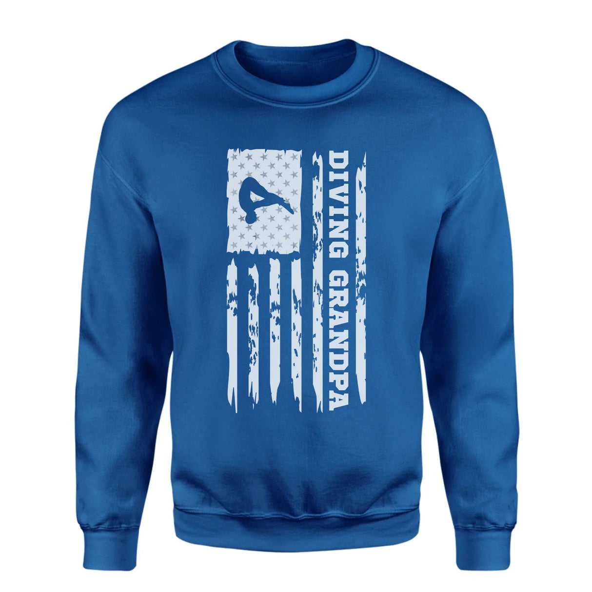 Diving Grandpa Vertical Flag on a Sweatshirt with a White Graphic