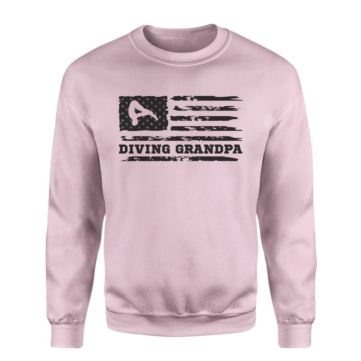 Diving Grandpa Horizontal Flag on a Sweatshirt with a Black Graphic