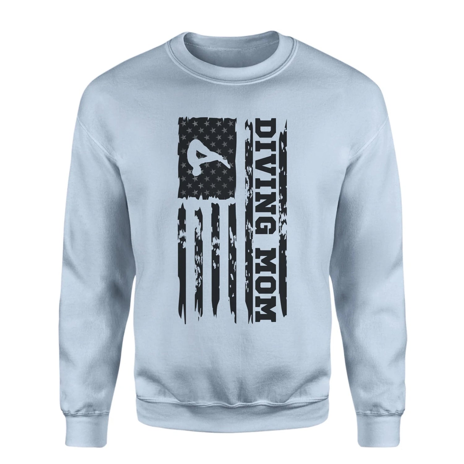 Diving Mom Vertical Flag on a Sweatshirt with a Black Graphic