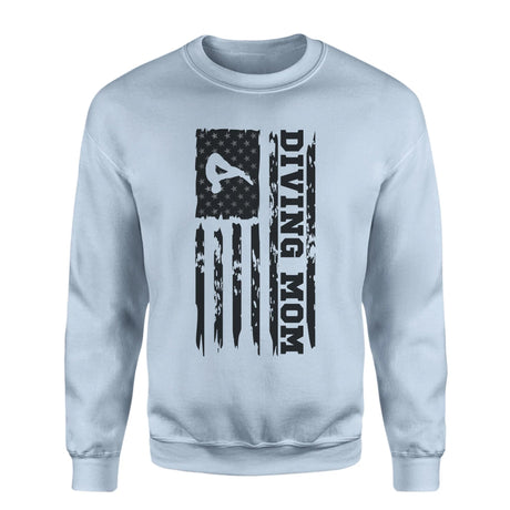Diving Mom Vertical Flag on a Sweatshirt with a Black Graphic