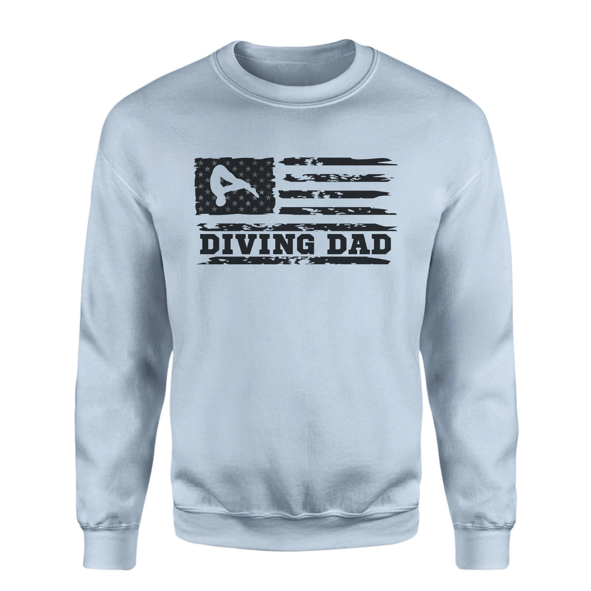 Diving Dad Horizontal Flag on a Sweatshirt with a Black Graphic