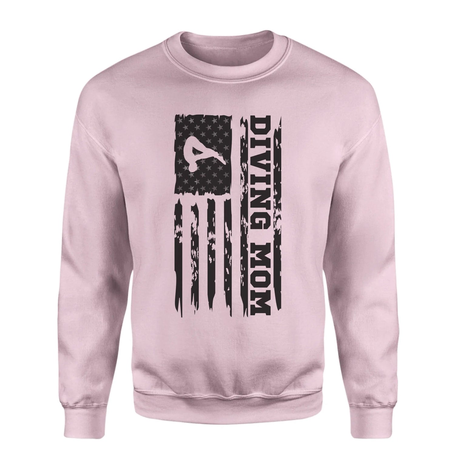 Diving Mom Vertical Flag on a Sweatshirt with a Black Graphic