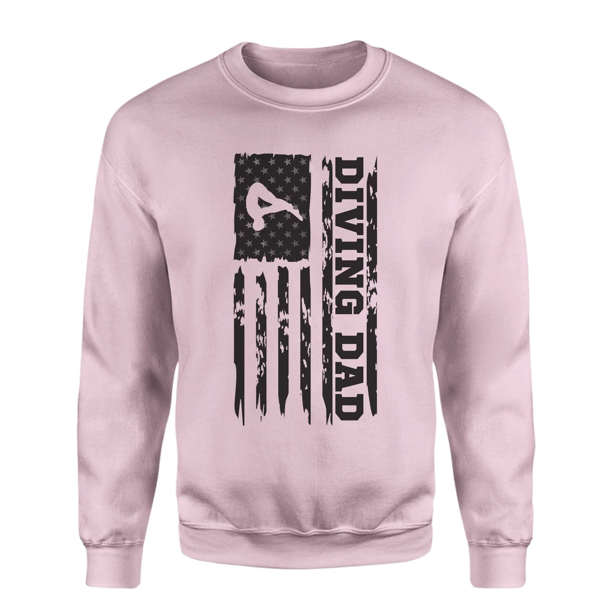 Diving Dad Vertical Flag on a Sweatshirt with a Black Graphic