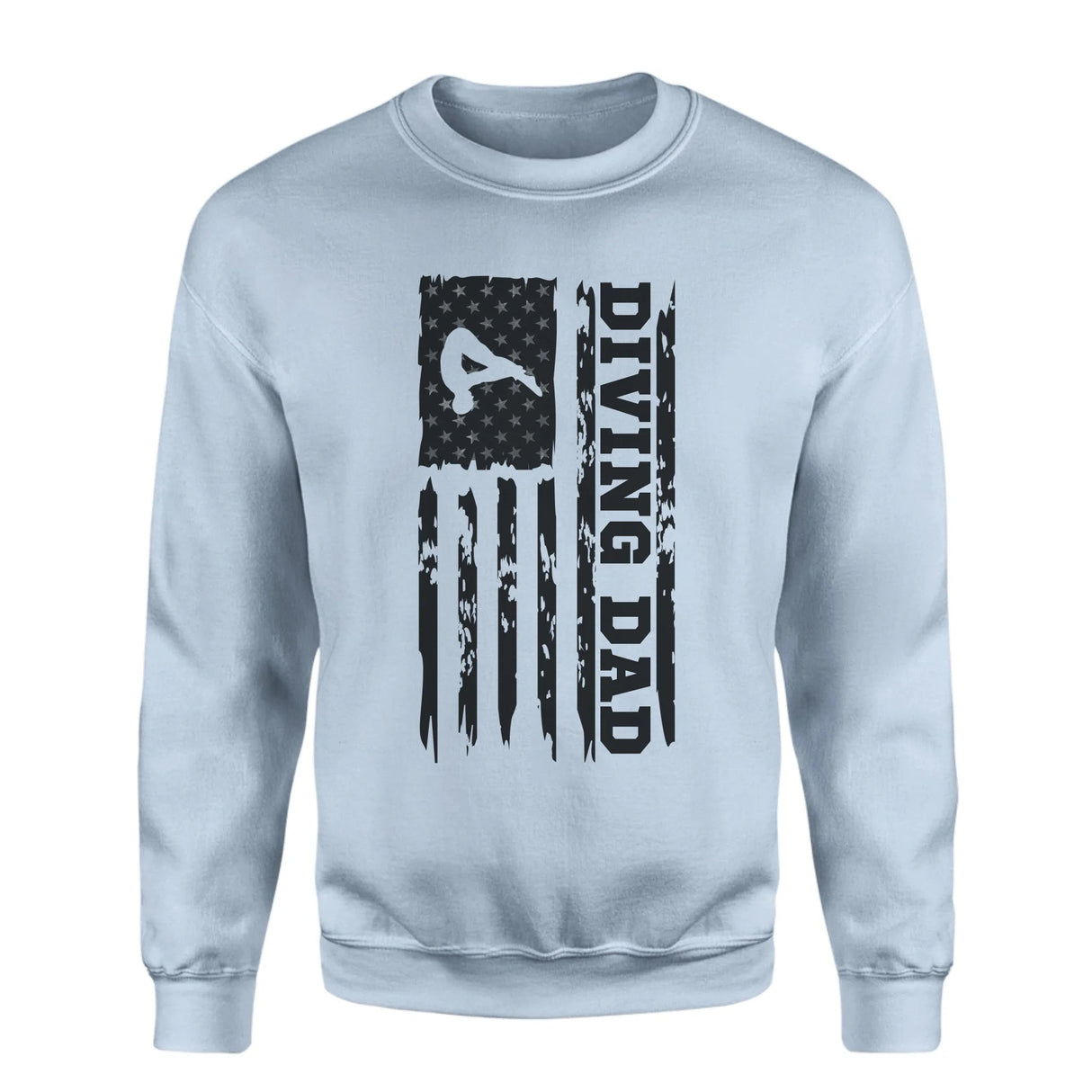 Diving Dad Vertical Flag on a Sweatshirt with a Black Graphic
