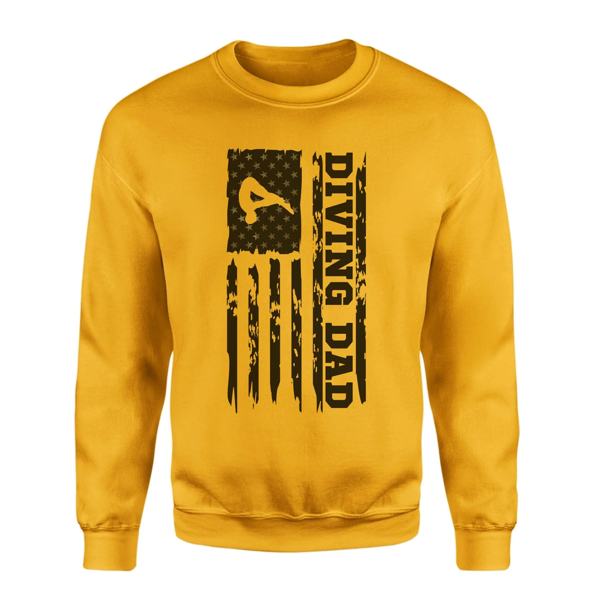 Diving Dad Vertical Flag on a Sweatshirt with a Black Graphic