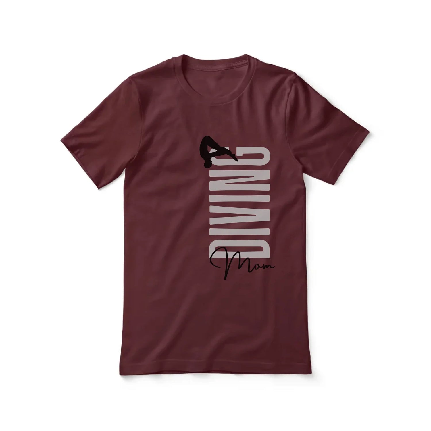 Personalized Diving Mom Shirt With Mascot, Icon, and Diver Name on a Unisex T-Shirt