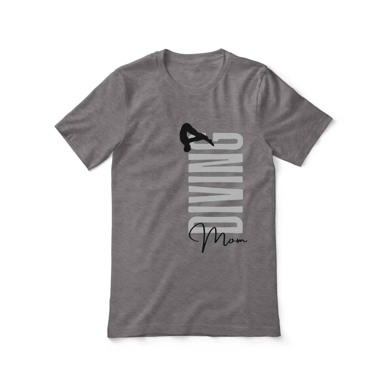 Personalized Diving Mom Shirt With Mascot, Icon, and Diver Name on a Unisex T-Shirt
