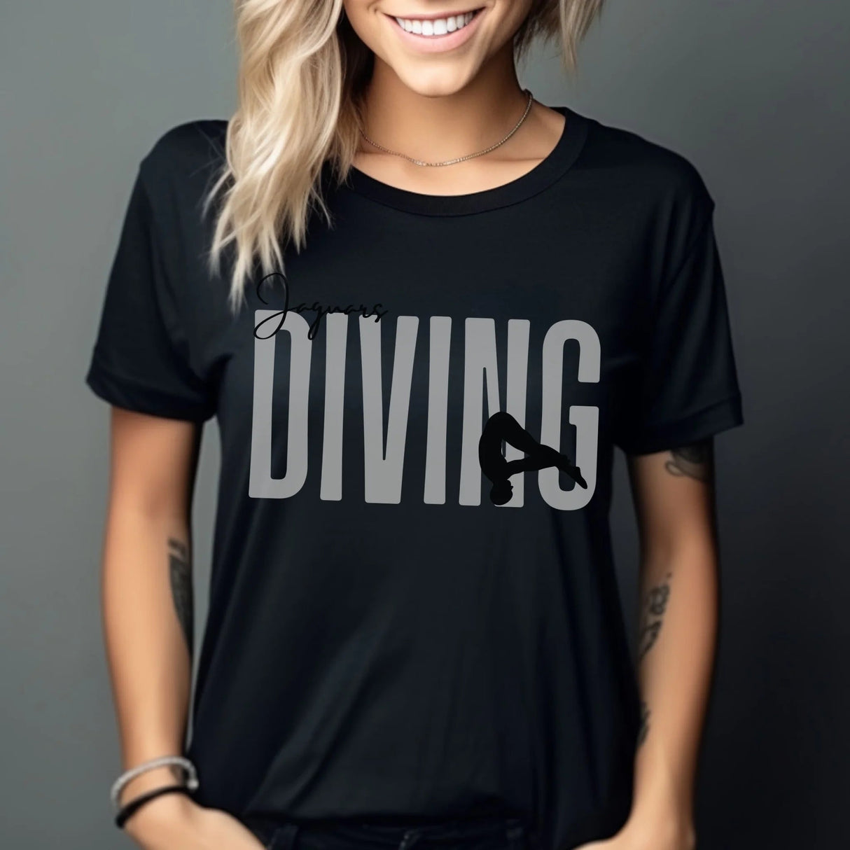 Personalized Diving Shirt With Modern Bold Design on a Unisex T-Shirt