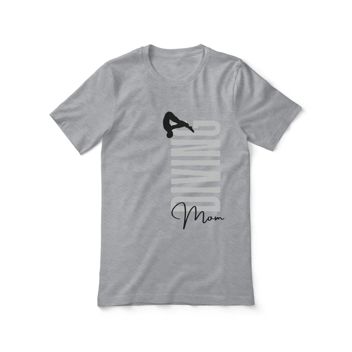 Personalized Diving Mom Shirt With Mascot, Icon, and Diver Name on a Unisex T-Shirt