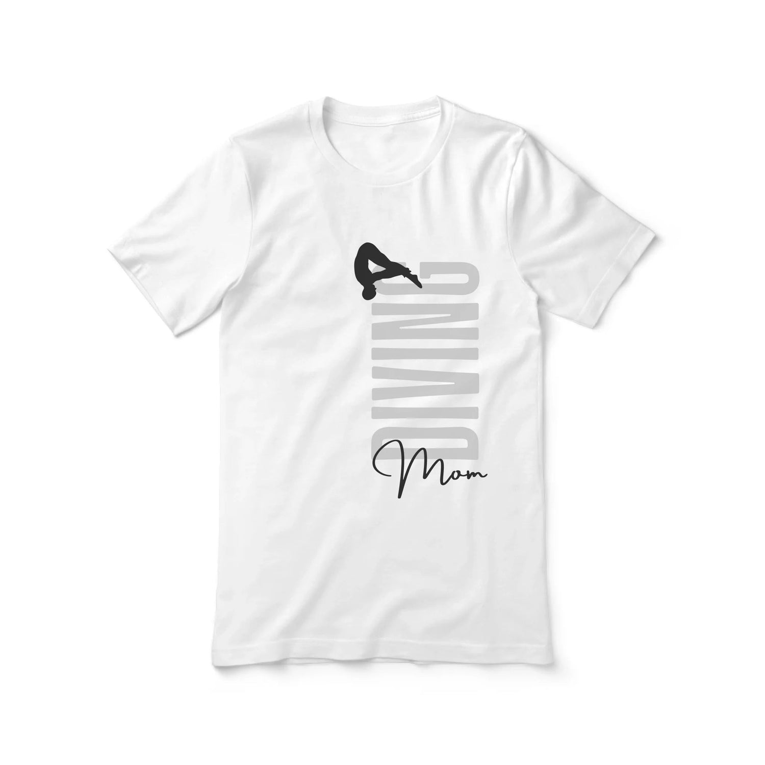 Personalized Diving Mom Shirt With Mascot, Icon, and Diver Name on a Unisex T-Shirt