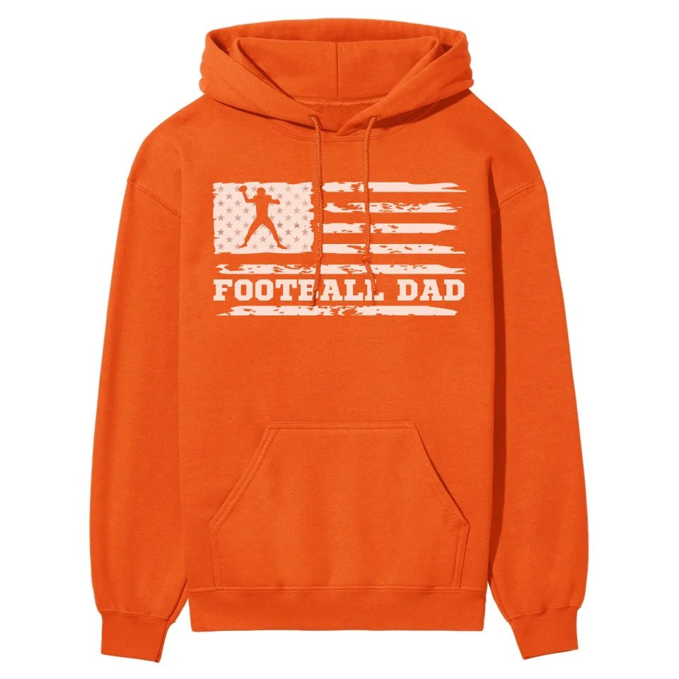 Football Dad Horizontal Flag on a Hoodie with a White Graphic