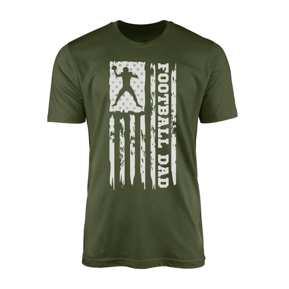 Football Dad Vertical Flag on a Men's T-Shirt with a White Graphic