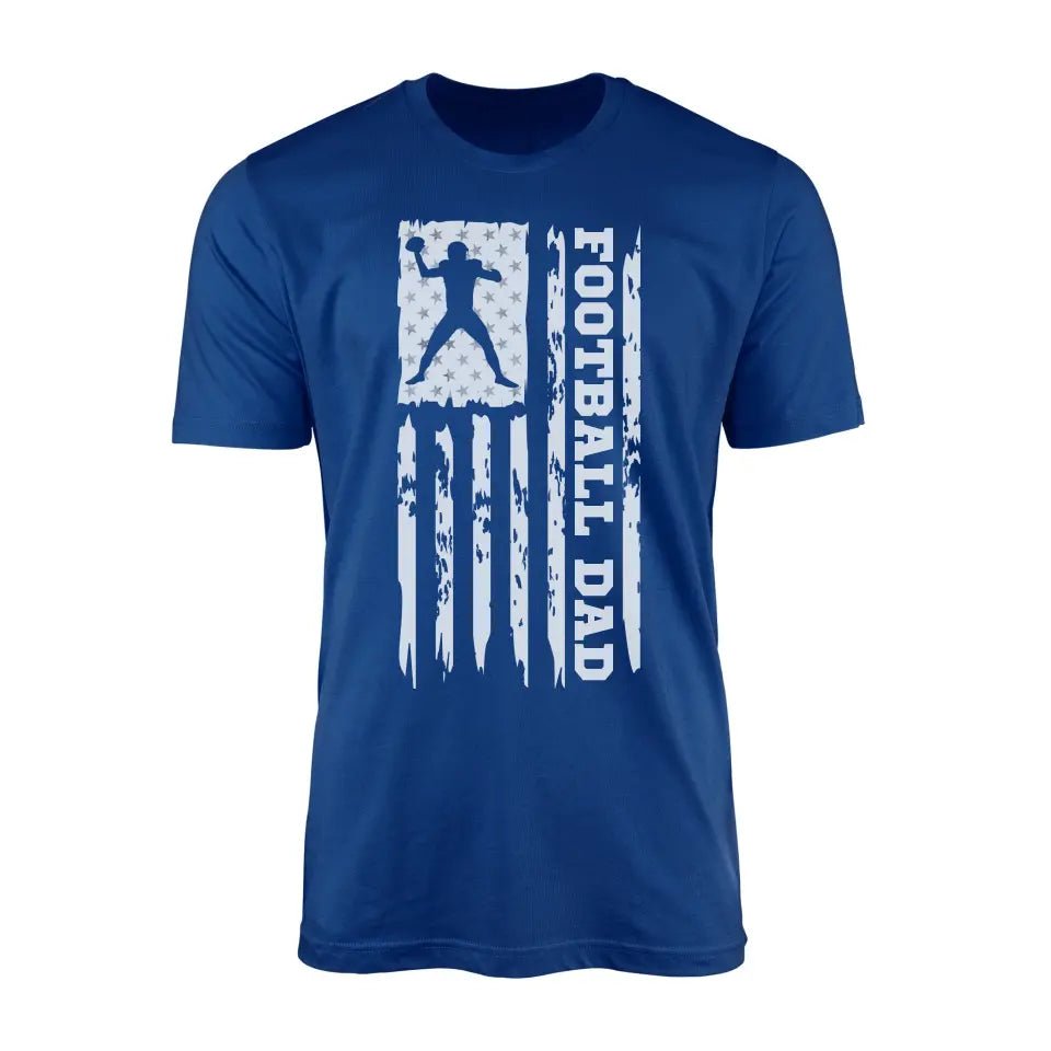 Football Dad Vertical Flag on a Men's T-Shirt with a White Graphic